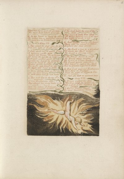 Estirado para una obra de eternidad..., lámina 22 de El Primer Libro de Urizen, 1794 de William Blake